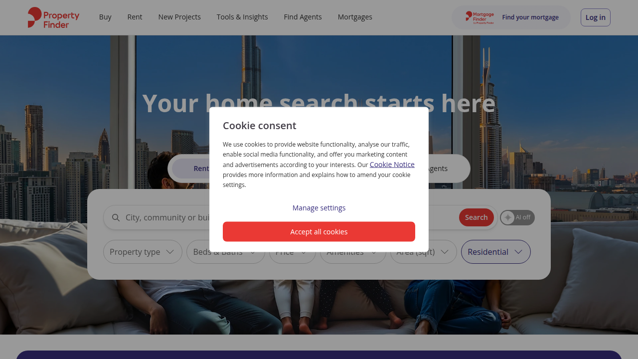 Property Finder is a leading platform for real estate listings and market data in Dubai.