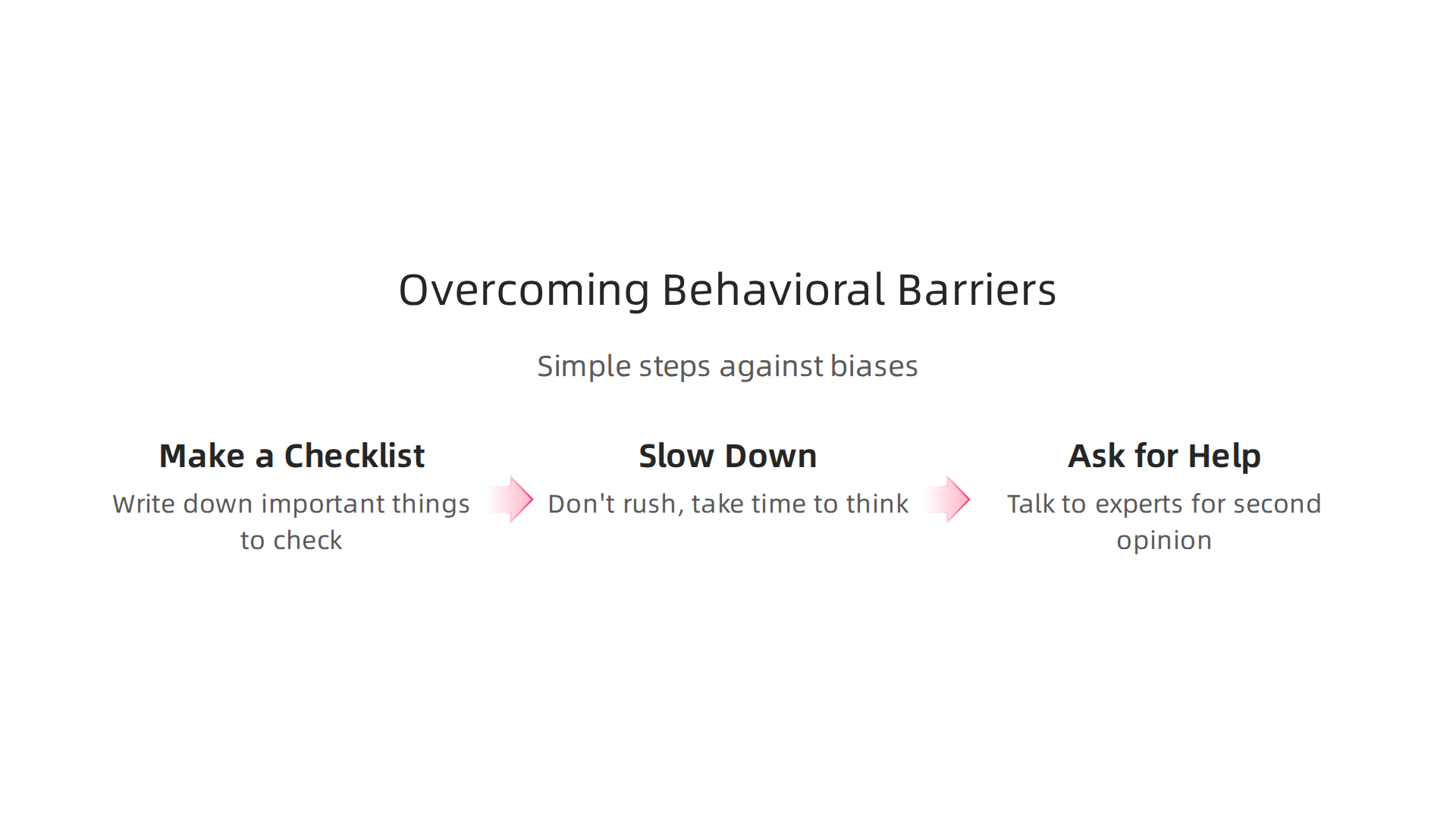 Simple steps to counteract common behavioral biases and make smarter investment decisions.