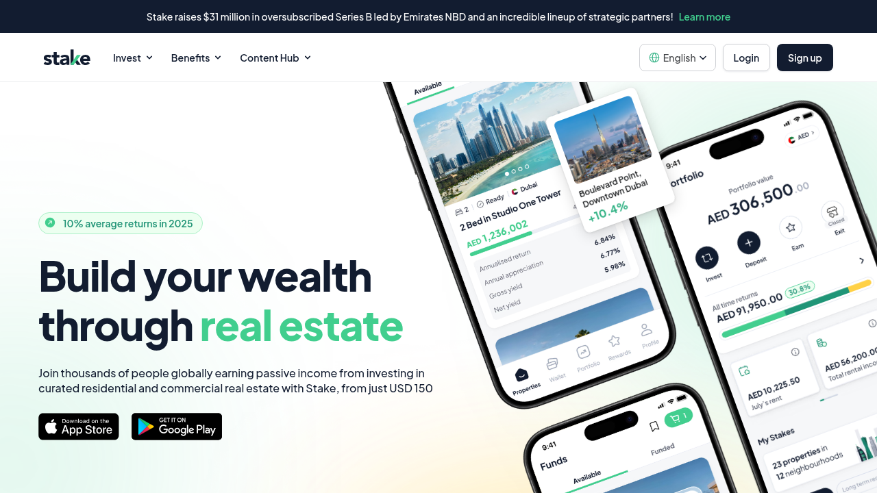 Platforms like Stake offer insights into Dubai's real estate market performance and rental yields for investors.