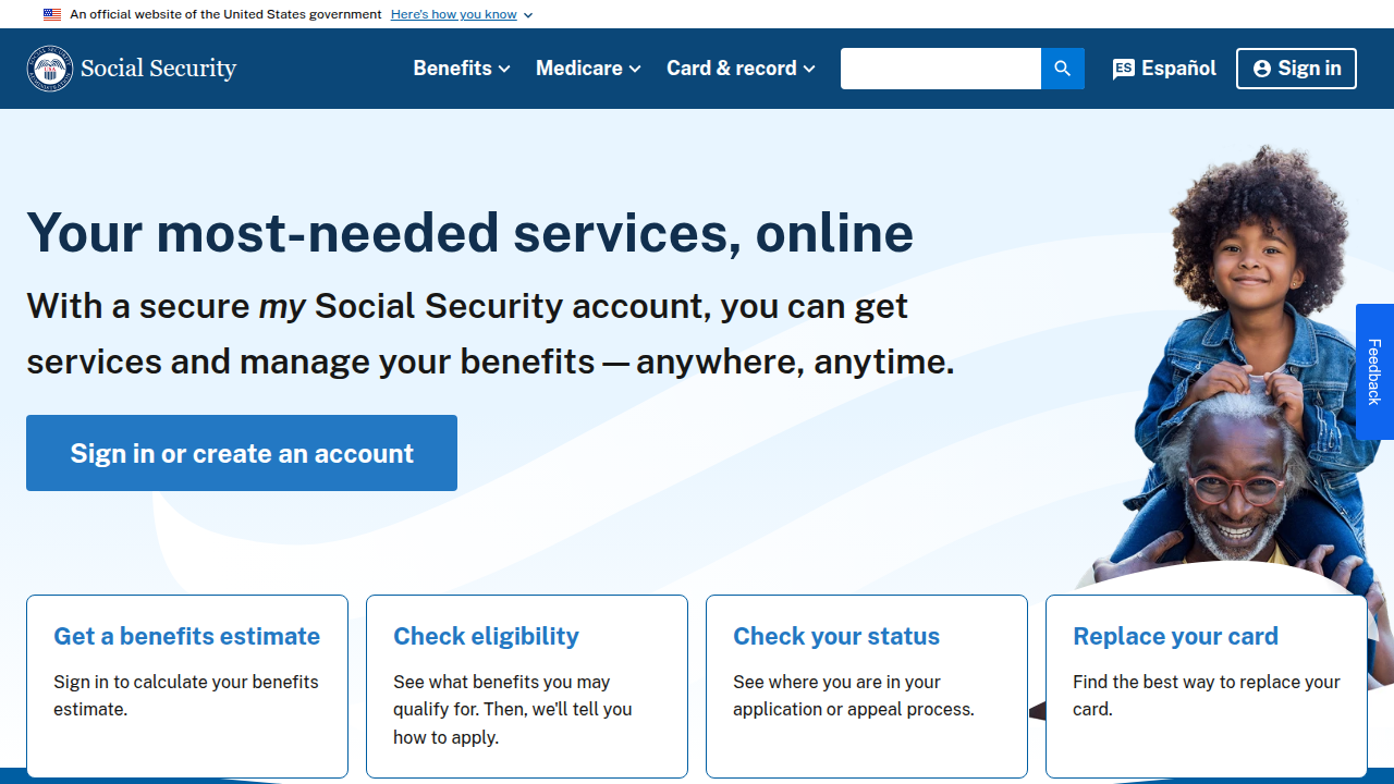 The official website for the U.S. Social Security Administration, a primary resource for benefit information.