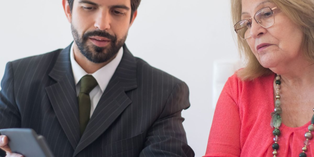 A financial advisor offers expert guidance to an international investor navigating the property market in Dubai.
