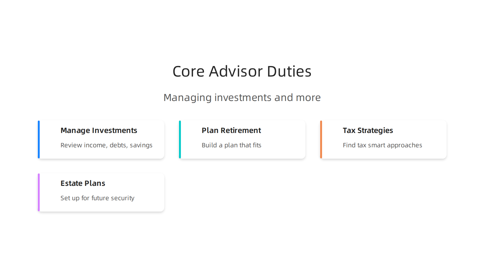Key responsibilities of a financial advisor go beyond just managing investments.