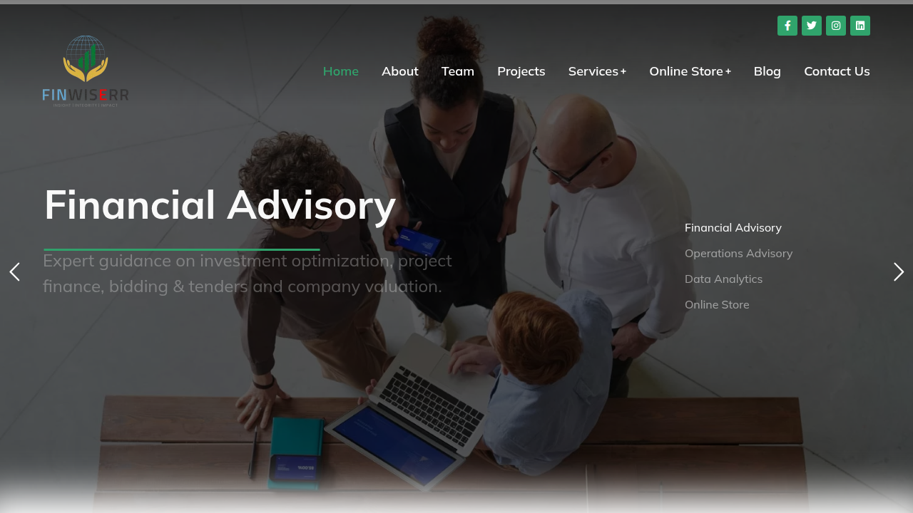 A snapshot of Fin-Wiser, a resource for understanding financial advisory services in Dubai.
