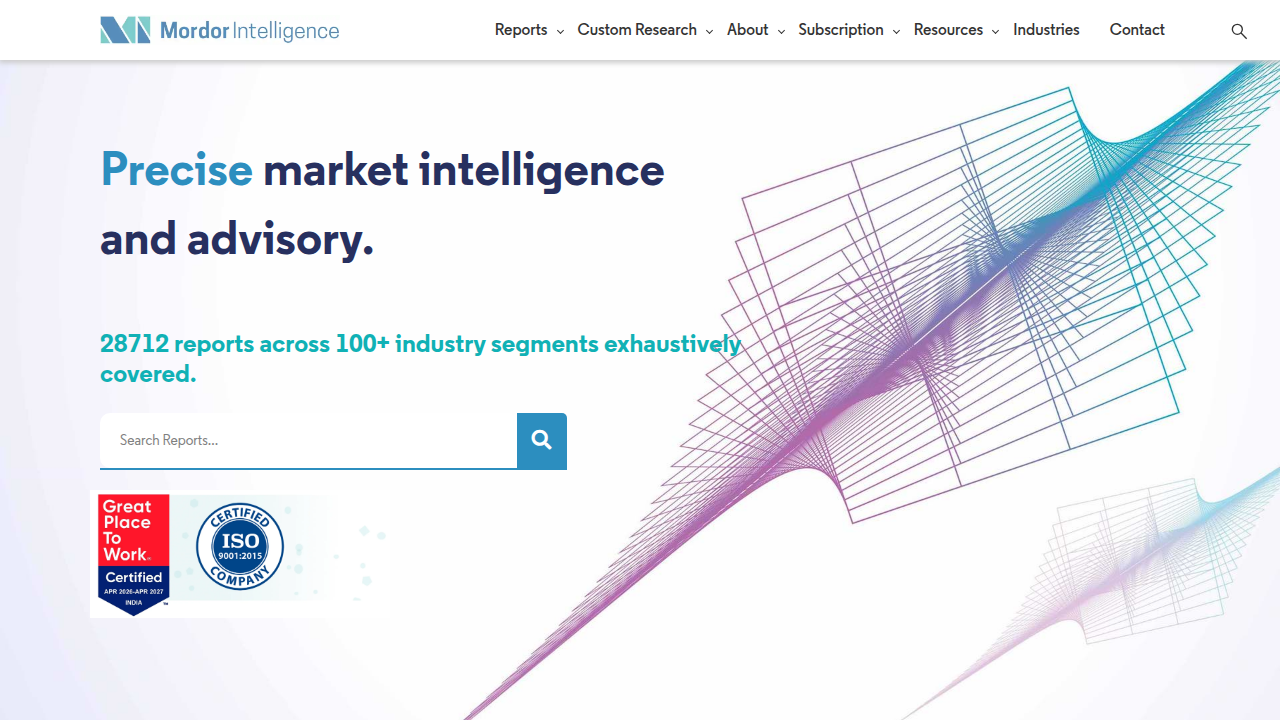 A glimpse of the Mordor Intelligence website, where market research reports on MENA wealth management can be found.