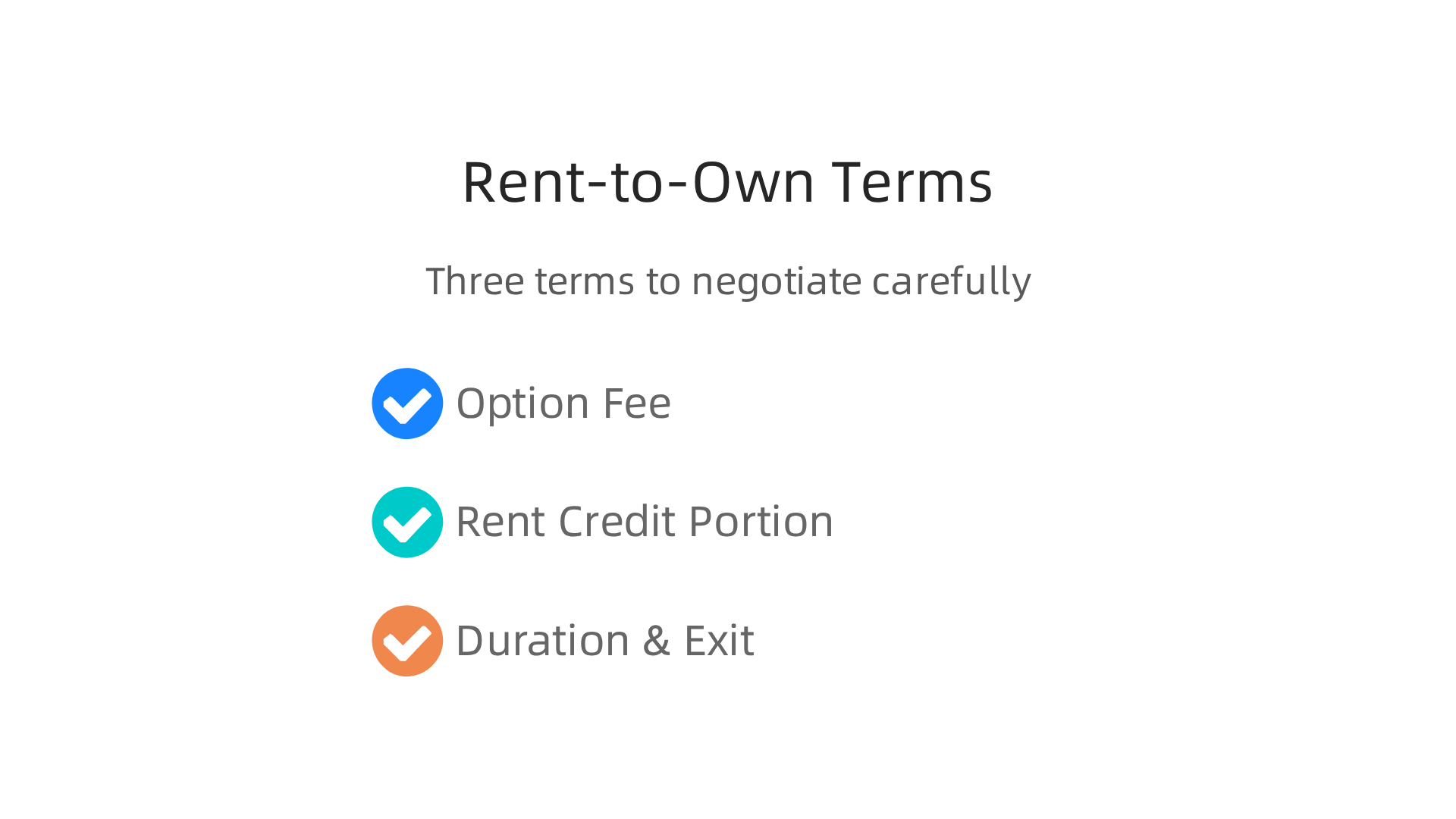 Important terms to thoroughly negotiate in a rent-to-own contract to ensure a favorable agreement.