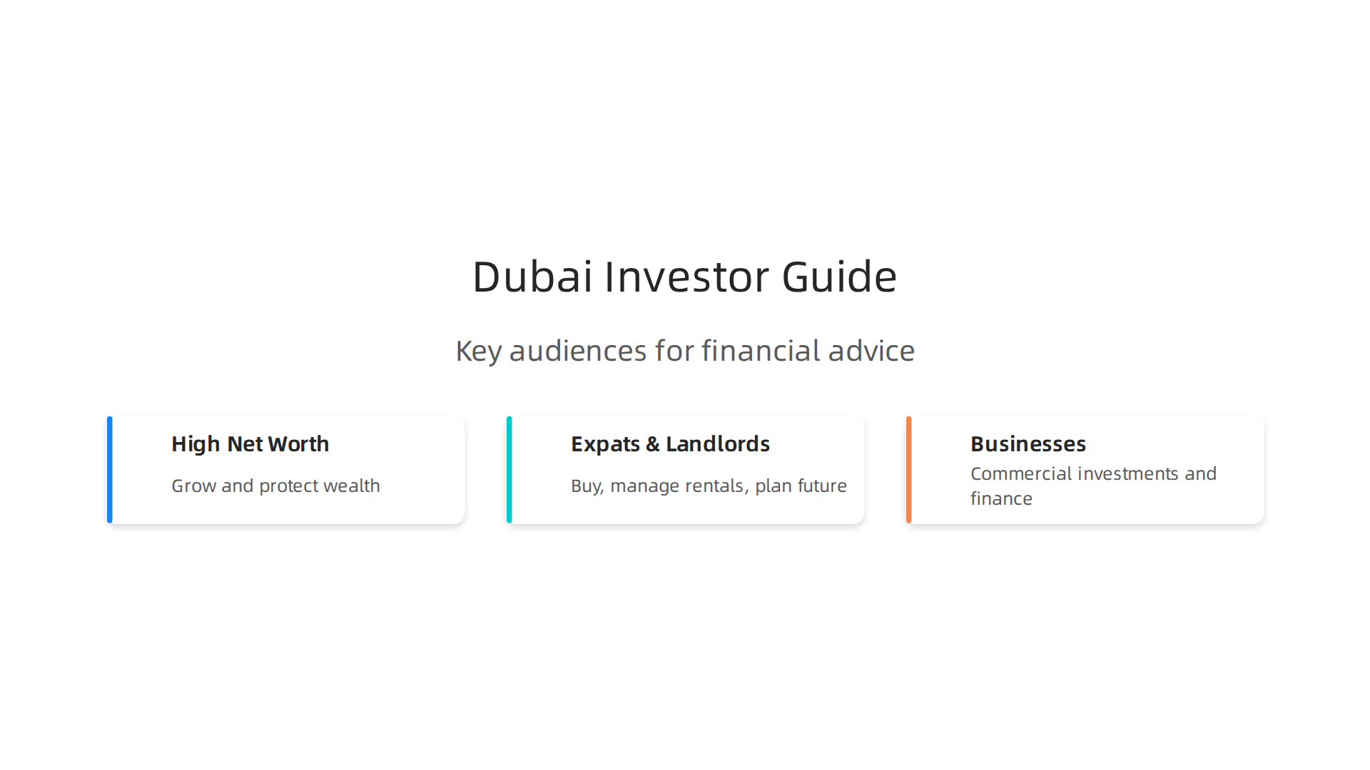 Understanding financial advisor vs. planning is crucial for diverse investor profiles in Dubai.
